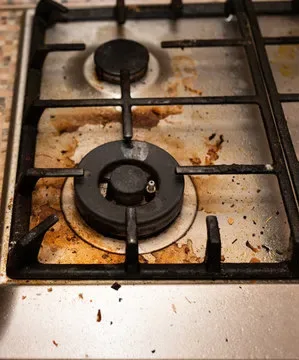 Kitchen before and after a deep clean — before