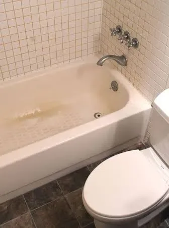 Bathroom before and after cleaning — before